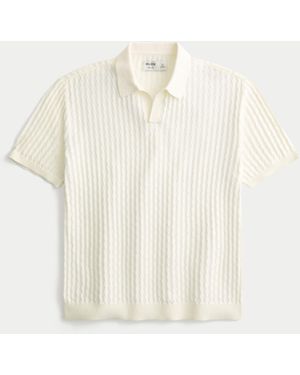 Hollister Kastiges kurzärmliges Pullover-Polo - Weiß