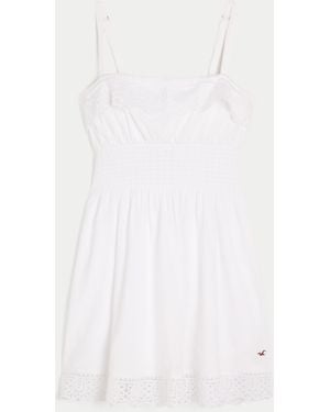 Hollister Lace Trim Mini Dress - White