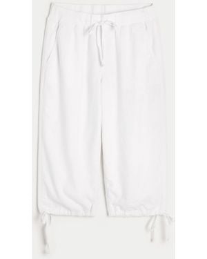 Hollister Tie-hem Capri Trousers - White