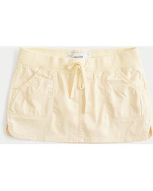 Hollister Hollister Remi Ultra Low-rise Poplin Micro Mini Skort - Natural