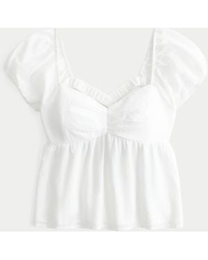 Hollister Easy Short-sleeve Babydoll Top - White