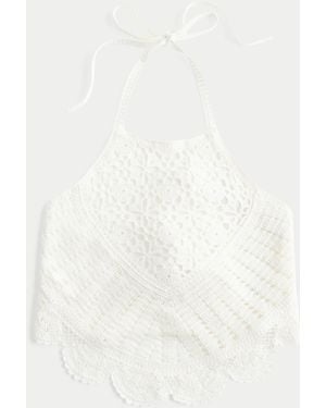 Hollister Crochet-style High-neck Top - White