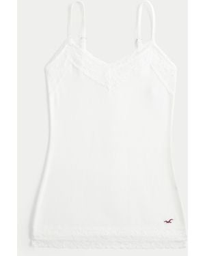 Hollister Lace Trim Layering Cami - White