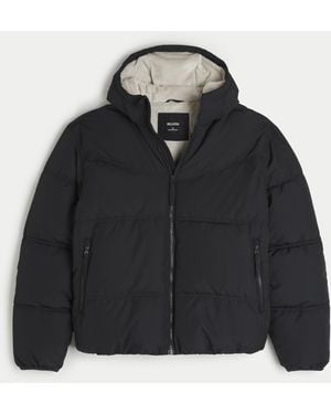 Hollister Faux Fur-lined Puffer Jacket - Black