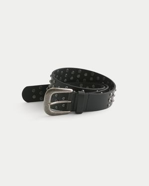 Hollister Studded Leather Belt - Black