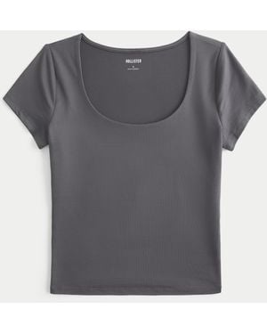 Hollister Soft Stretch Seamless Fabric Scoop Top - Grey