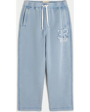 Hollister Vault Release Logo Graphic Baggy Joggers - Blue