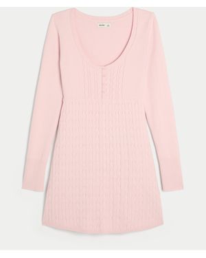 Hollister Babydoll-Pulloverkleid in Minilänge - Pink