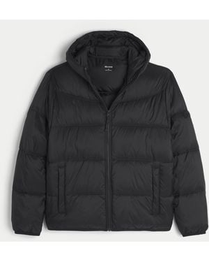 Hollister Hooded Puffer Jacket - Black