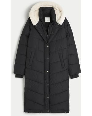 Hollister Longline Puffer Parka - Black