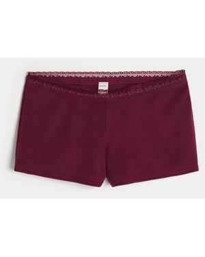 Hollister Gilly Hicks Waffle Lace Shortie Shorts - Purple