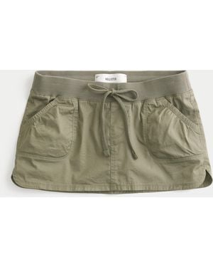 Hollister Hollister Remi Poplin Micro Mini Skort - Green