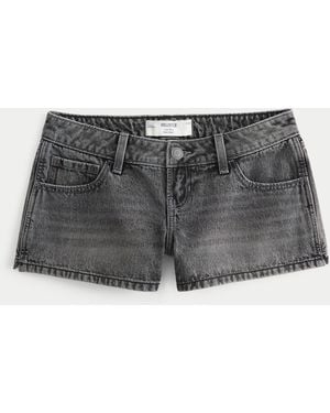 Hollister Low-rise Grey Denim Mini Shorts