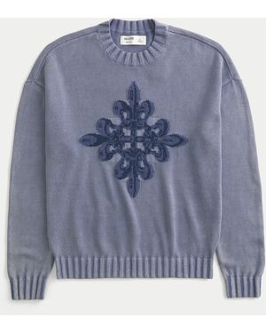 Hollister Boxy Graphic Crew Jumper - Blue