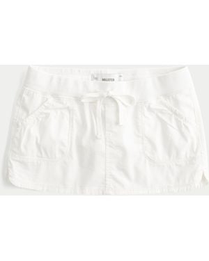 Hollister Hollister Remi Ultra Low-rise Poplin Micro Mini Skort - Natural