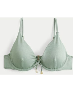 Hollister Shimmer Charm Underwire Bikini Top - Green