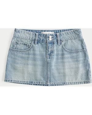 Hollister Low-rise Denim Mini Skort - Blue