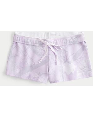 Hollister Camo Fleece Mini Shorts - Purple