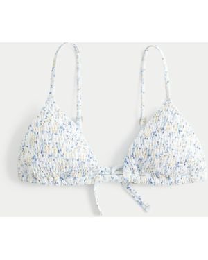 Hollister Smocked Triangle Bikini Top - Weiß