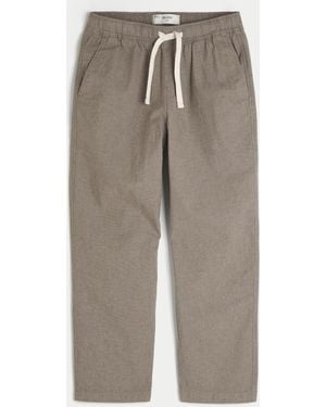 Hollister Linen-blend Loose Pull-on Trousers - Grey