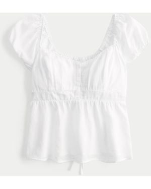 Hollister Easy Babydoll Top - White