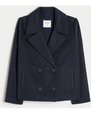 Hollister Wool Blend Peacoat - Blue
