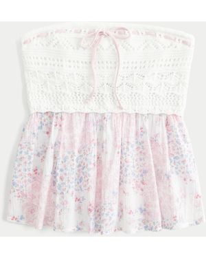 Hollister Easy Crochet-style Babydoll Top - Multicolour
