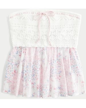 Hollister Easy Crochet-style Babydoll Top - Multicolour