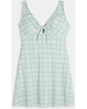 Hollister Mesh Knit Mini Dress - Blue