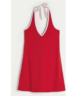 Hollister Knit Halter Mini Dress - Red