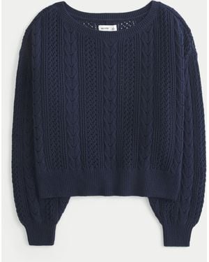 Hollister Cable-knit Jumper - Blue