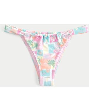 Hollister Super Cheeky-Bikinihose mit Seitenbändern - Weiß