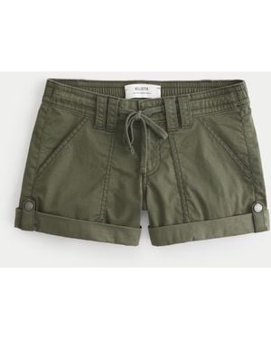 Hollister Low-rise Adjustable Hem Shorts - Green
