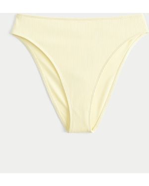 Hollister Curvy High-leg High-waist Ribbed Cheeky Bikini Bottom - Yellow