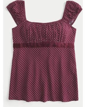 Hollister Lässiges Babydoll-Oberteil zum Binden - Lila