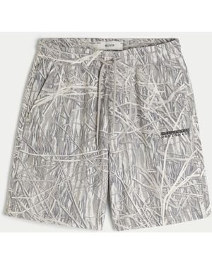 Hollister Baggy Fleece Logo Shorts - Grey