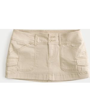 Hollister Ultra Low-rise Cargo Mini Skort - Natural