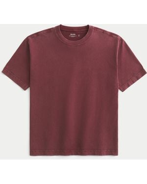 Hollister Boxy Heavyweight Cotton Crew T-shirt - Red