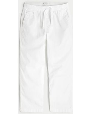 Hollister Linen-blend Loose Pull-on Trousers - White