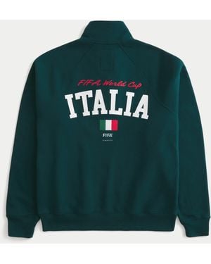 Hollister 1990 Fifa World Cup Italia Graphic Fleece Track Jacket - Green