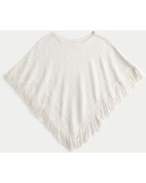 Hollister Easy Fringe Poncho - White