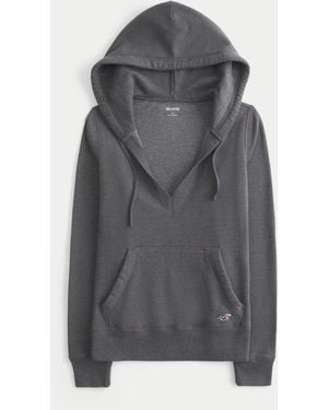 Hollister Hollister Feel Good V-neck Hoodie - Grey
