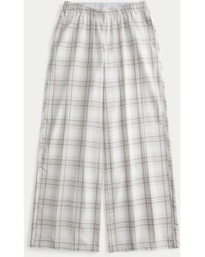 Hollister Baggy Flanellhose - Weiß