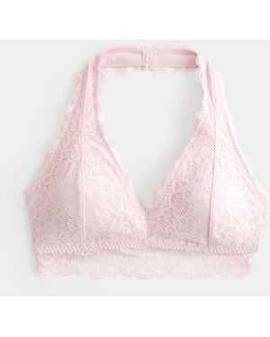 Hollister Lace Halter Bralette - Pink