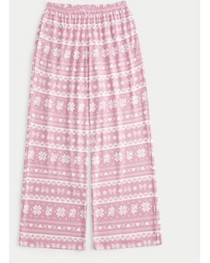 Hollister Always Cosy Wide-leg Trousers - Pink
