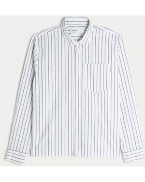 Hollister Boxy Poplin Button Front Shirt - White