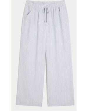 Hollister Pull-on Slub Trousers - White