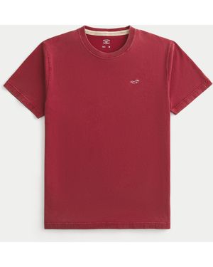 Hollister Cotton Icon Crew T-shirt - Red