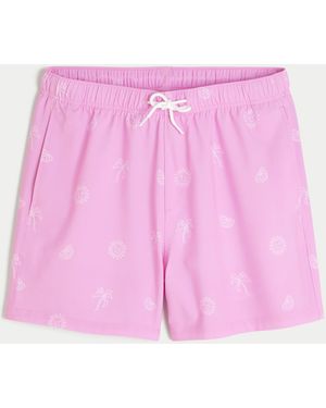 Hollister Mid-thigh Swim Trunks - Pink