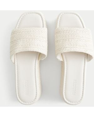 Hollister Raffia Platform Sandals - White